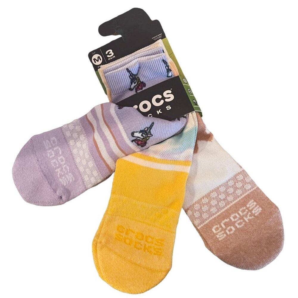 Crocs Kids Crew Seasonal 3-Pack Socks Size Medium New With Tags